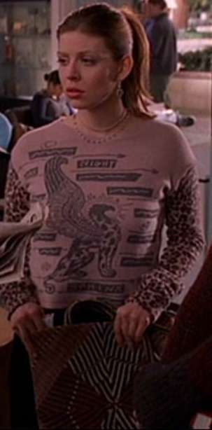 Amber Benson as Tara in Crush with a gryphon on her t-shirt